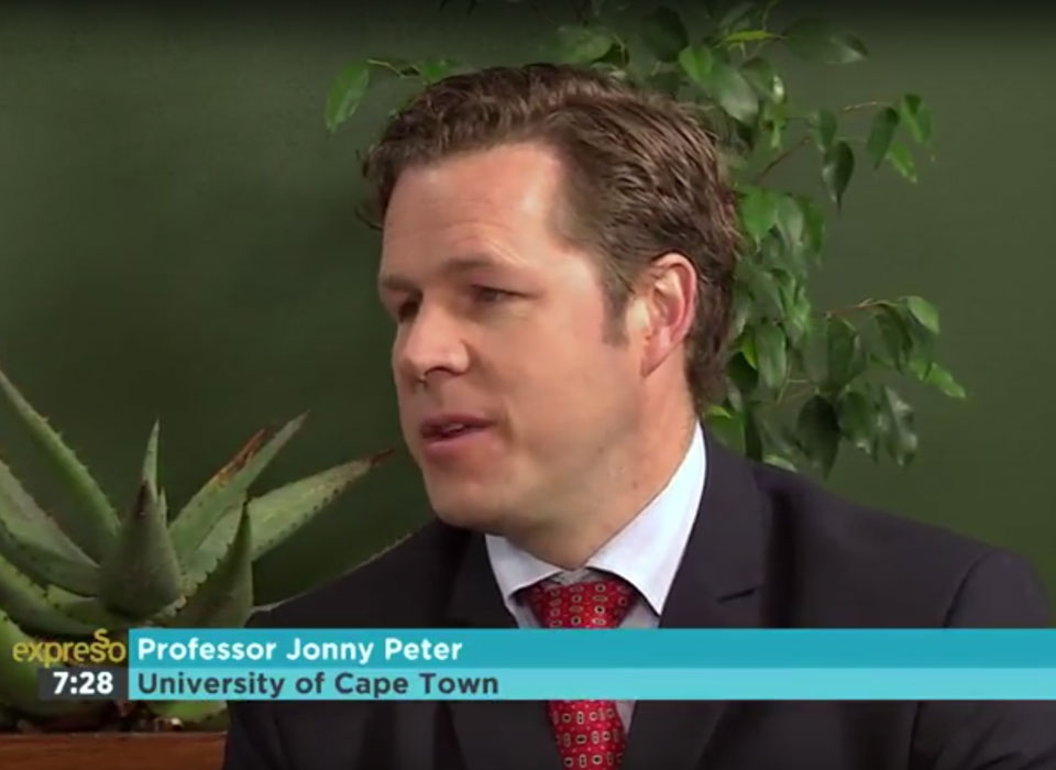 Interview with Ass. Prof Jonny Peter on SABC Expresso